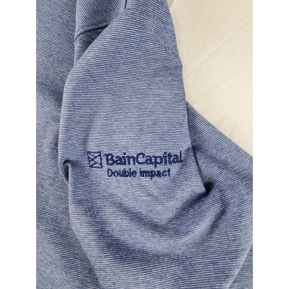 Straight Down Men Pullover Sweater M Blue Long Sleeve 1/4 Zip Logo Embroidered - Picture 9 of 13